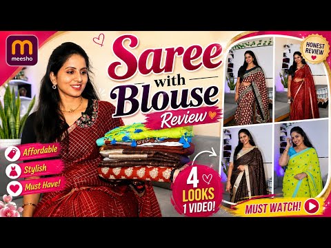 Meesho saree and readymade blouses | meesho sarees review | meesho sarees collection | meesho haul 