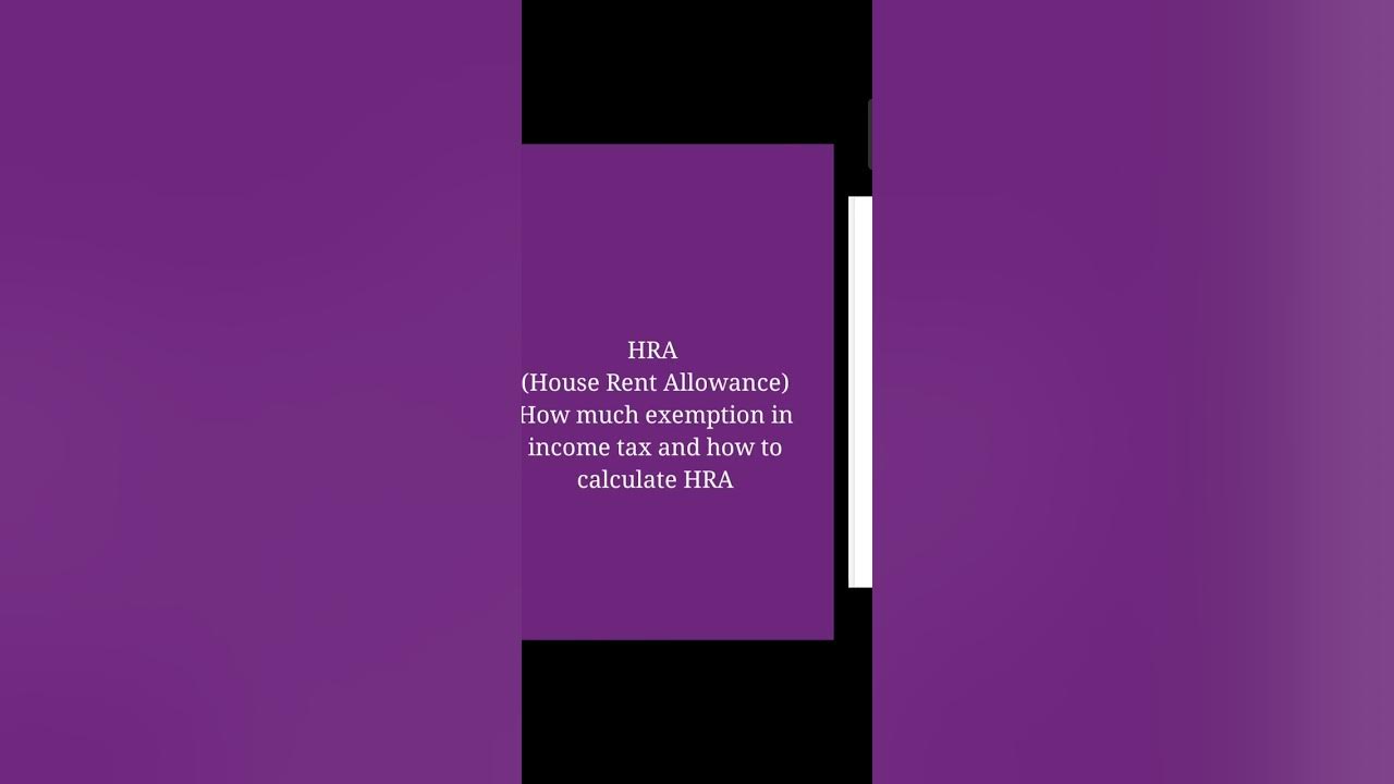 HRA calculation And How Much Tax Exemption In Income Tax YouTube hra-calculation-and-how-much-tax-exemption-in-income-tax-youtube