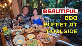 Dining at the Most Beautiful Poolside Buffet