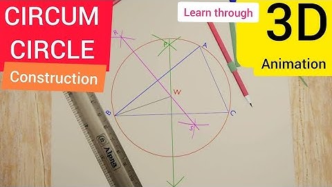 Circum circle. Outer circle. Construction of circum circle to a triangle.