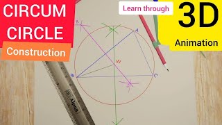 Circum circle. Outer circle. Construction of circum circle to a triangle.