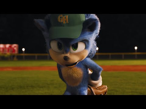 ピッチャーソニックVSバッターソニック“!?　一人全役”野球シーンの映像解禁　映画『ソニック・ザ・ムービー』