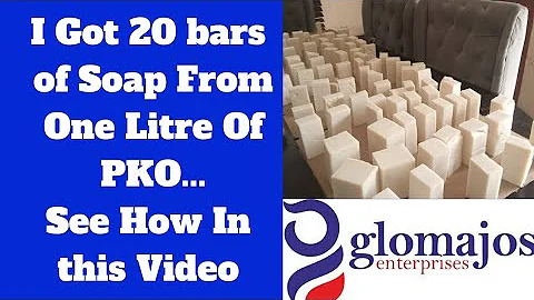 See how many bars of soap I produced with just one litre of palm kernel oil...