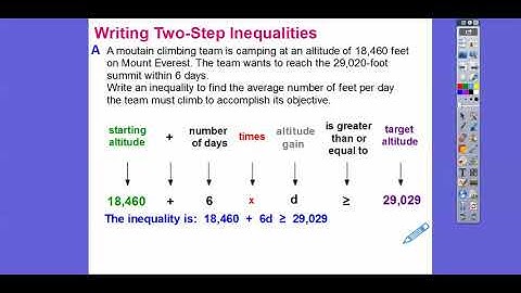 Writing Two-Step Inequalities - Lesson 7.2