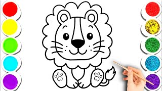 Lion 🦁 Drawing, Painting & Coloring For Kids and Toddlers_ Child Art