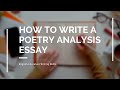 How to write an analytical poetry analysis essay  a level english literature  full course