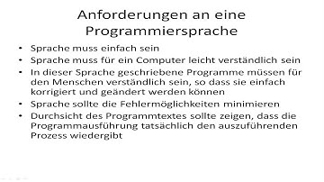 Einführung in die Programmierung - 02 - Anforderungen an eine Programmiersprache [German | HD]