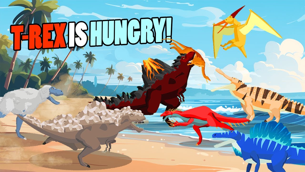 T-Rex Fights More Dinosaurs Android Gameplay