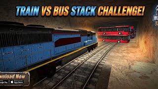 Train vs 100 Red Bus Stack Challenge! 😱 | Indian Bike Driving 3D Gameplay