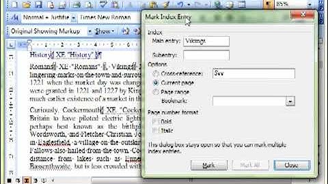 AM 3.2.2.3 Indexes in microsoft Word 2003