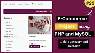 E-Commerce Website Project Using PHP &amp; MySQL |Admin &amp; User Panel | Delete Category and Occasion - 92