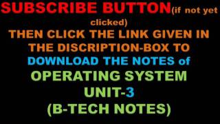 operating system notes pdf dpwnload unit 3 || computer science notes