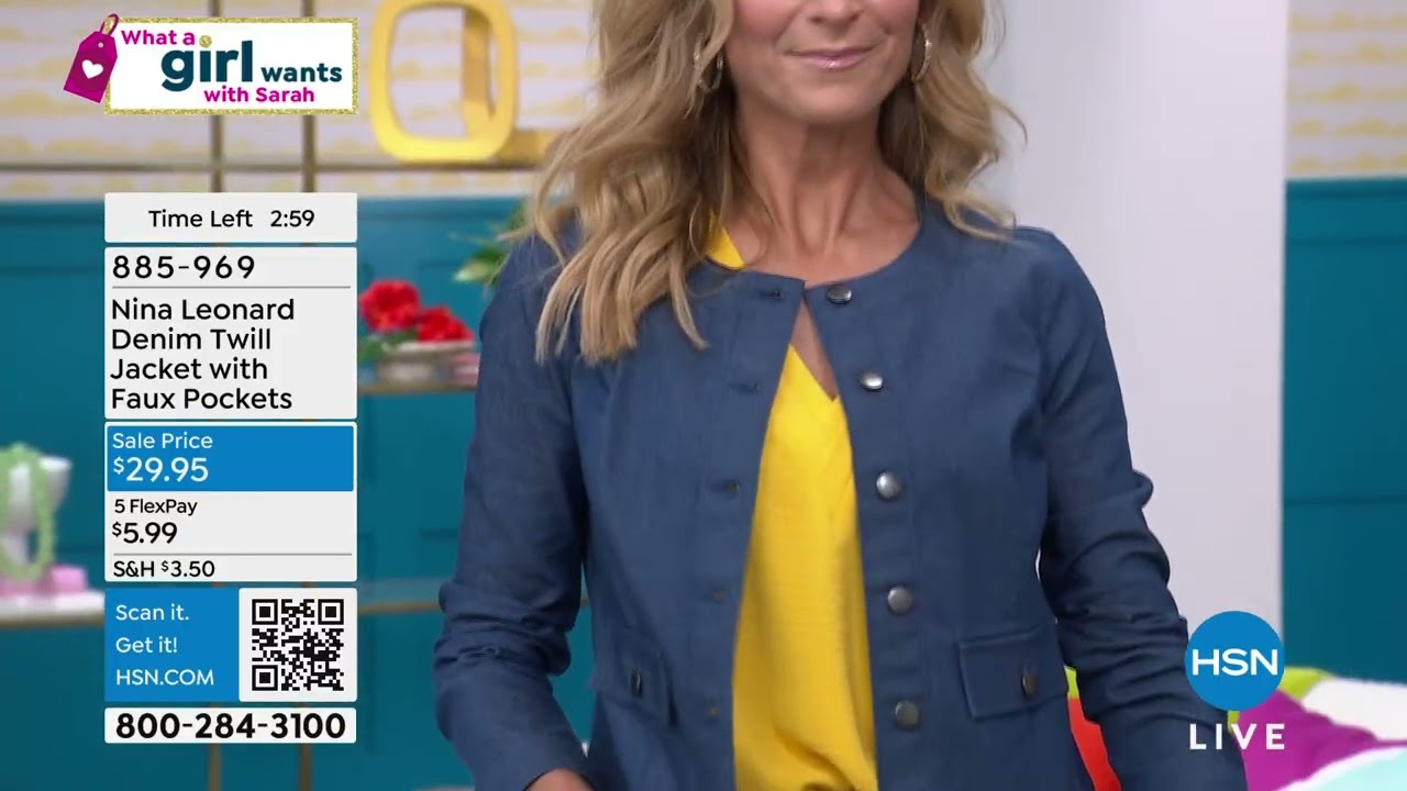 Nina Leonard Denim Twill Jacket with Faux Pockets - YouTube