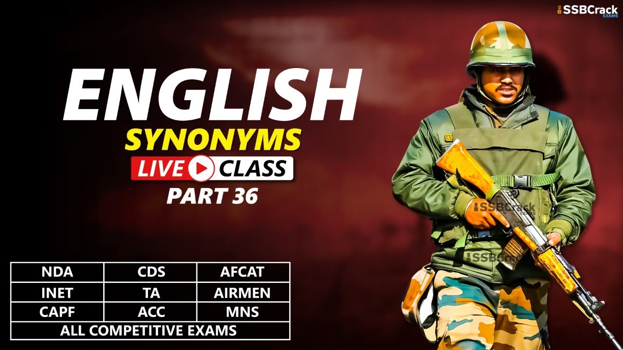 English Live Class | Synonyms - MCQ | Part 36 | 06 July 2021 - YouTube