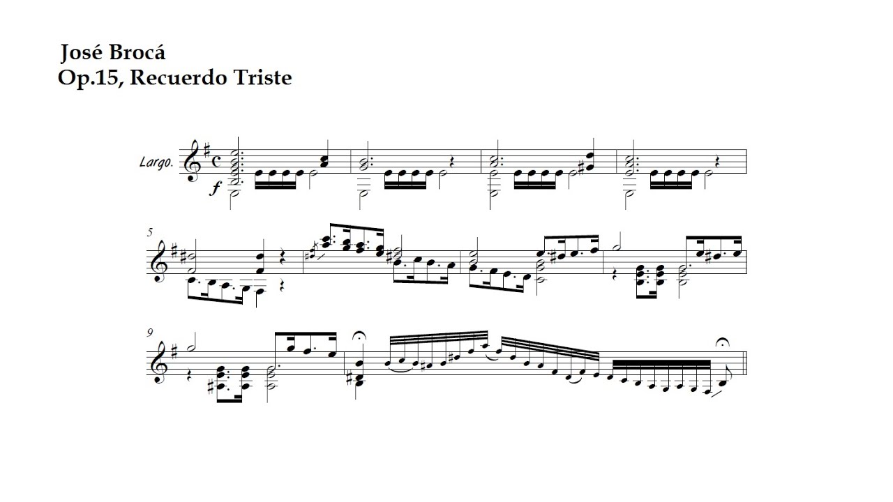 José Brocá. Op.15, Recuerdo Triste - YouTube