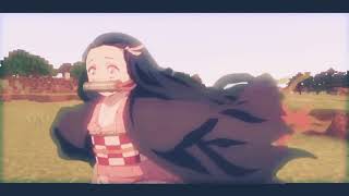 Cute nezuko running in Minecraft| Demon slayer, kimetsu no yaiba