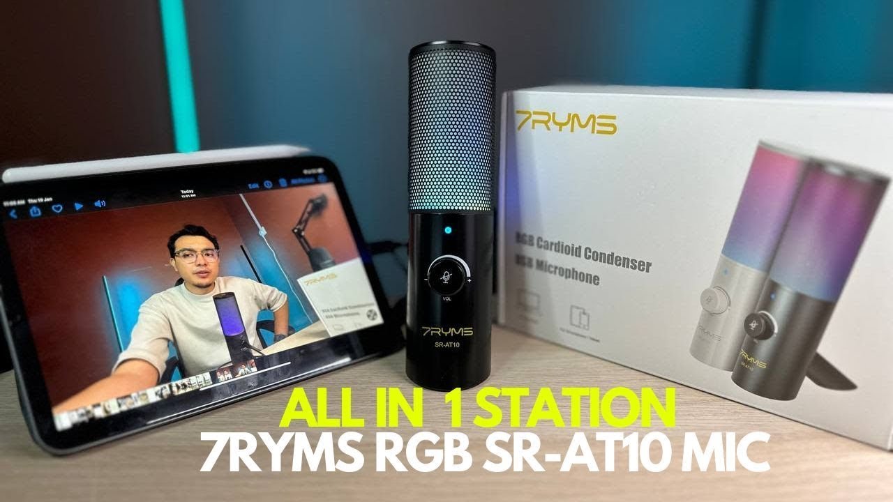 Микрофонная станция «Все в 1» 7ryms SR AT10 RGB кардиоидный конденсаторный микрофон