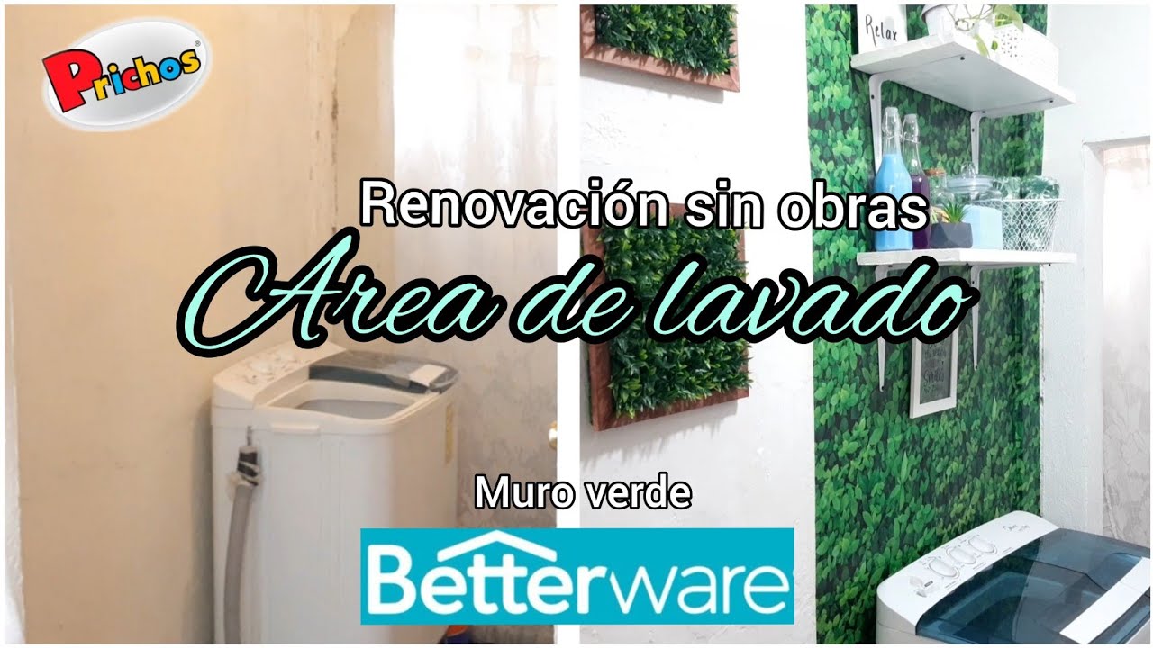 Renovación del área de LAVADO🧺🧦👕(sin obra) Papel tapiz betterware//organización con PRICHOS😳