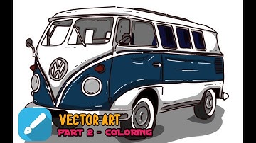 Mobil VW ||| Vector Art Tutorial || PART 2 - COLORING | Aplikasi Infinite Design