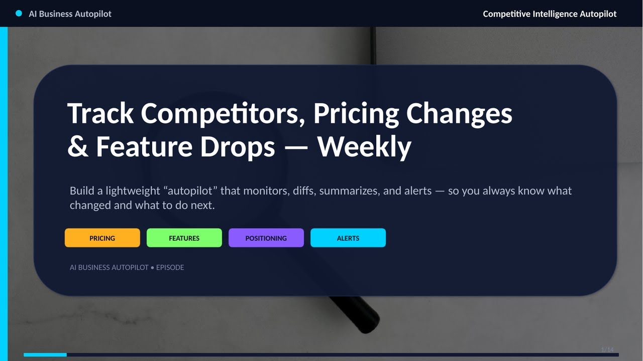 Competitive Intelligence Autopilot Track Competitors, Pricing & Features Weekly AI Workflow