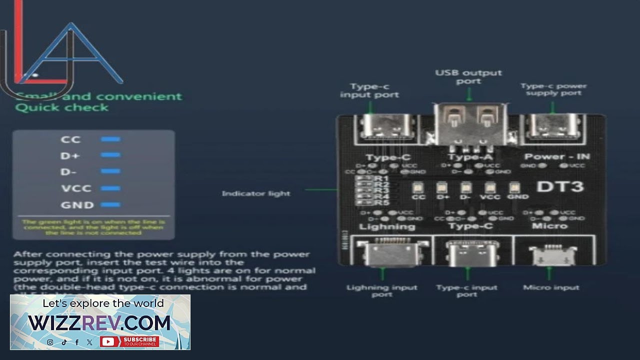 Кабель с разъемом USB-C для передачи данных платы LUA DT3, функция обнаружения короткого замыкани...