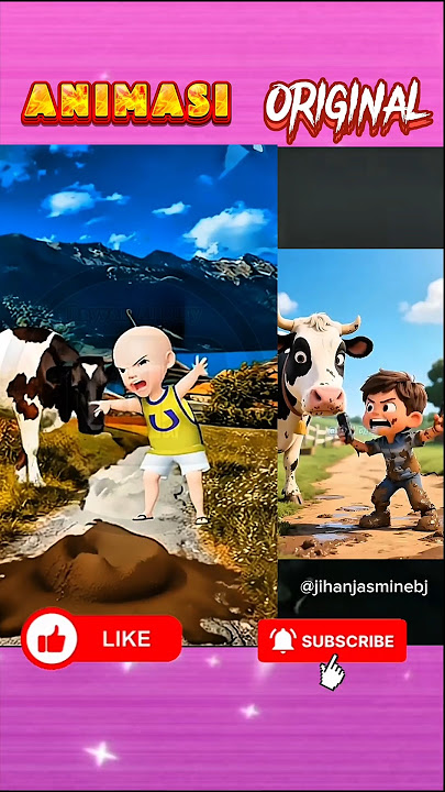 Upin's cellphone fell in cow dung ⁉️😱 Animation vs Original #upinipin #shorts #anomaly #funny #tr...