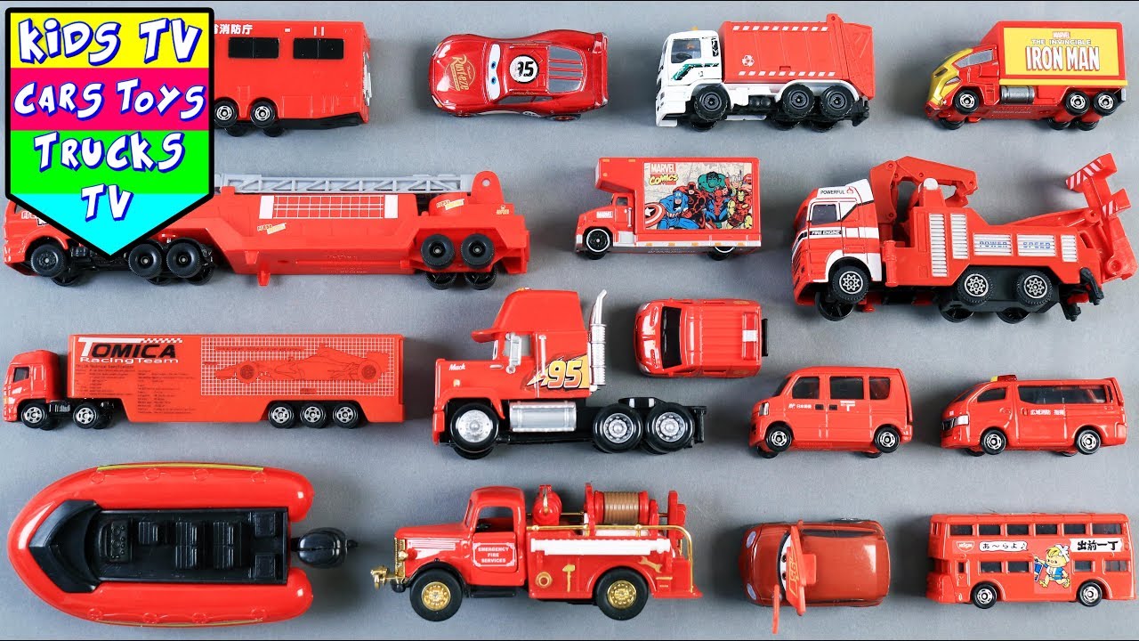 red garbage truck toy