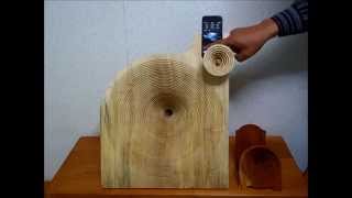 Wooden iphone acoustic Speaker（Stand）4　ラッパ付きiphoneスタンド4