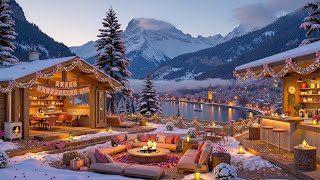 Romantic Valentine Café Retreat by a Snowy River ❄️ Deep & Warm Winter Jazz for Calm & Relaxation ☕