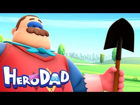 Hero Dad Starts A Garden! | Hero Dad | Cartoons For Toddlers!