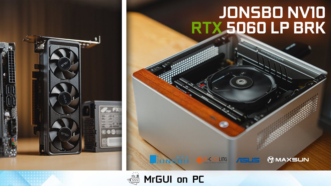 Premium 4.5L Mini ITX Build – JONSBO NV10 + ASUS RTX 5060 LP on