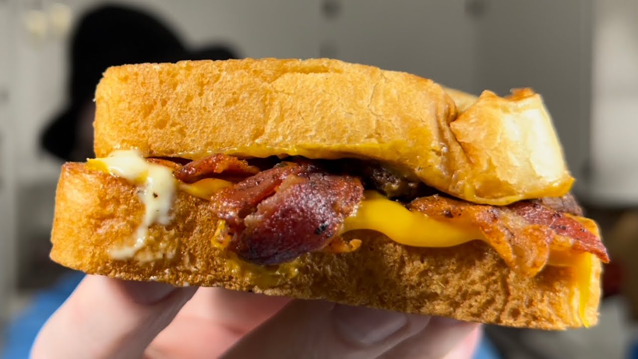 Sonic bacon peppercorn ranch grilled cheese burger review YouTube