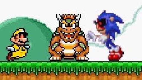 Super Mario Bros. X 1.4.4 (SMBX) - Star Mario Vs Sonic.exe - Killing Bowser
