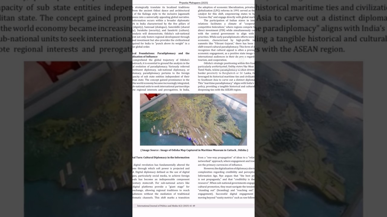 Writing on Soft Power From East Coast:A Case Study Of Odisha Connecting The India With World 