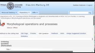 ILIAS Tutorial - Creating Questions in a Test Part 3: Ordering Question