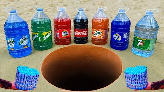 EXPERIMENT : Big Fanta, Coca Cola, Sprite, Pepsi, Mirinda, 7up vs Mentos Underground