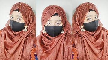 2025 New Summer Friendly Full Coverage 🥰 HIjab Tutorial With Dupatta And Earrings By Wajeeha Fatima
