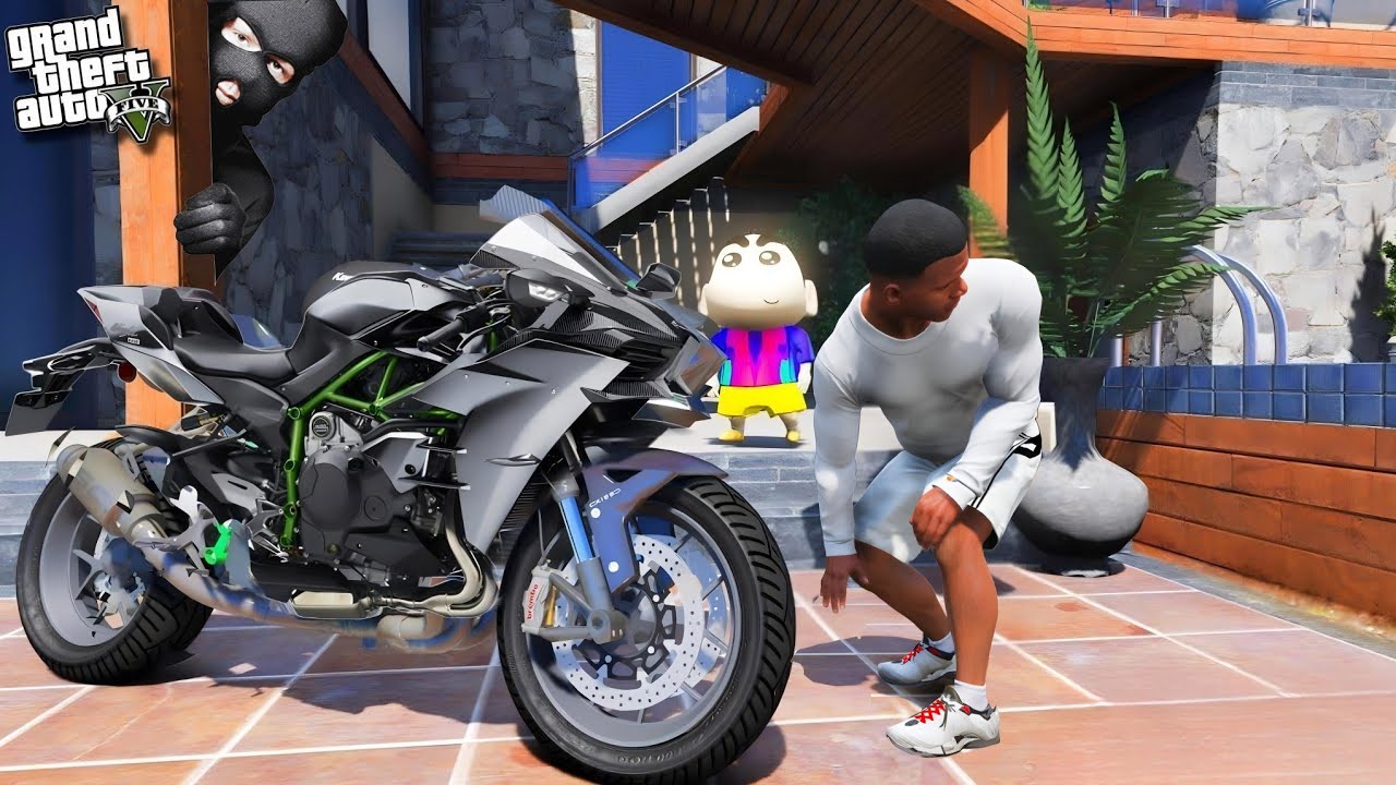 GTA5: Some one Stolen Franklin & Shinchan Expensive Ninja H2R Bike in gta5