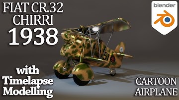 Blender Airplane Modelling [FIAT CR.32] 1938 with Timelapse Modelling #airplane modelling #blender3d