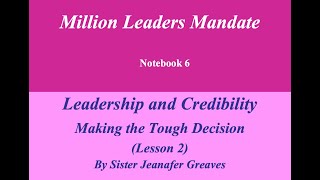 Celebrity MLM workshop: Leadership and Credibility - Making the Difficult Decision, lesson 2 Wealth