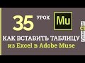 Adobe Muse уроки | 35. Как вставить таблицу из Excel в Muse