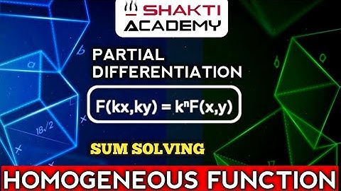 Partial Differentiation || Sum Solving Of Homogeneous Function || Engineering Maths