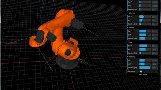 Webbrowser visualization of a roboter arm with three.js