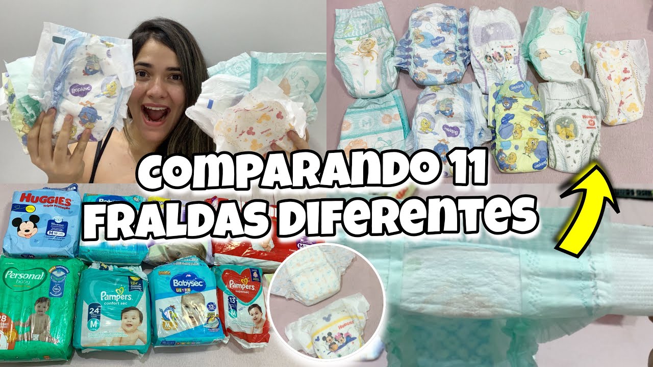 Comparando 11 tipos de fraldas diferentes do tamanho M, qual a melhor ...