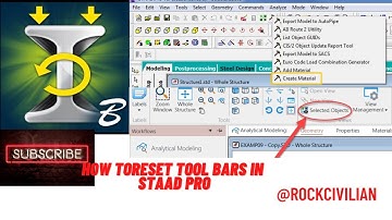 how to reset tool bar in STAAD PRO #staadproreset