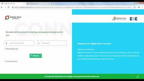 How to change CSC digital seva password