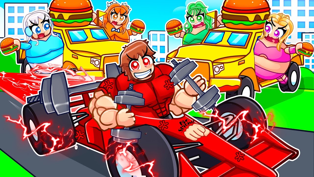 1 МУСКУЛИСТЫЙ СПИДРАНЕР ПРОТИВ 4 ТОЛСТЫХ ОХОТНИКОВ в Roblox Driving Empire...