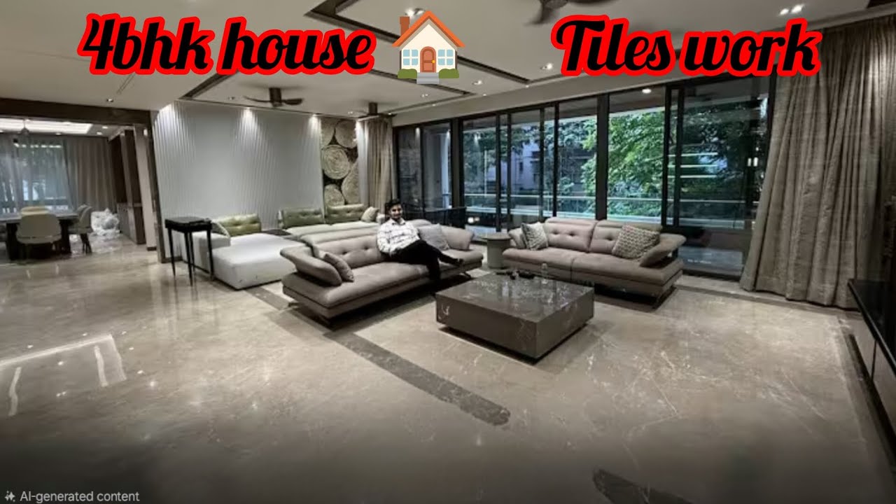 4bhk luxury house 2400 sqft ka area pe tile work with 3 balcony ka sath
