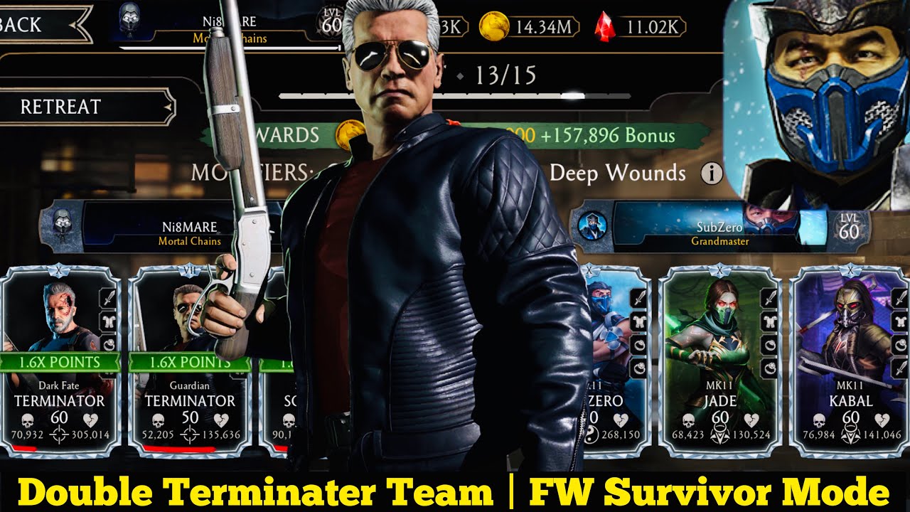 FW Survivor Mode elder Tower Battle | Double Terminator Team GamePlay | MK Mobile | #23