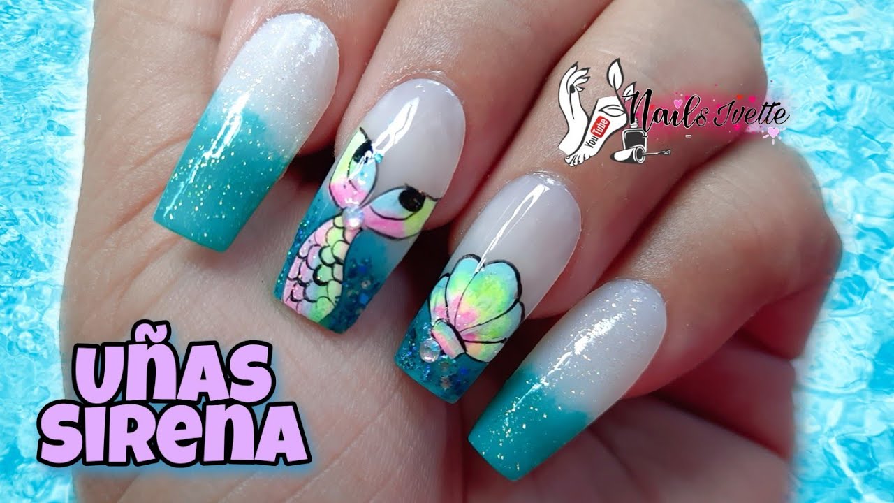 Uñas decoradas cola de sirena / Uñas de sirena paso a paso / mermaid nail  art / Uñas para playa - thptnganamst.edu.vn